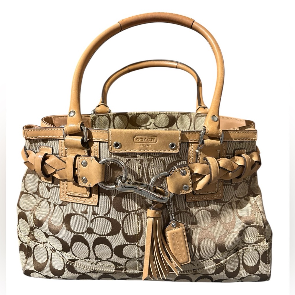 Coach Tan and Brown Satchel